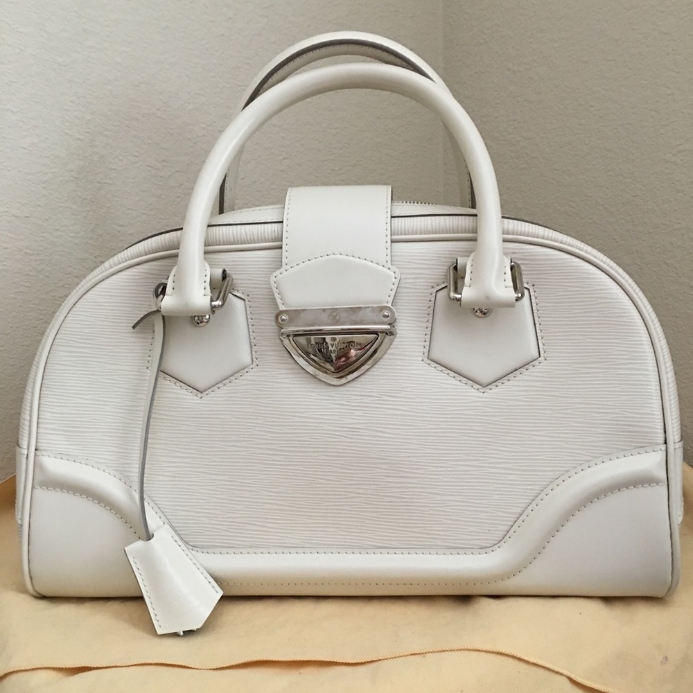 Louis Vuitton white Epi Montaigne GM